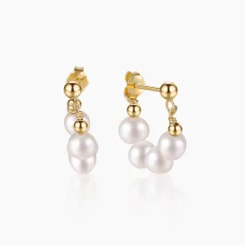 Gold Plated Baroque Pearl Earrings