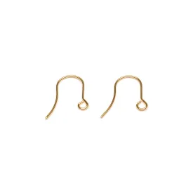 Gold Plated Plain French Hook Accessory - 1 Pair