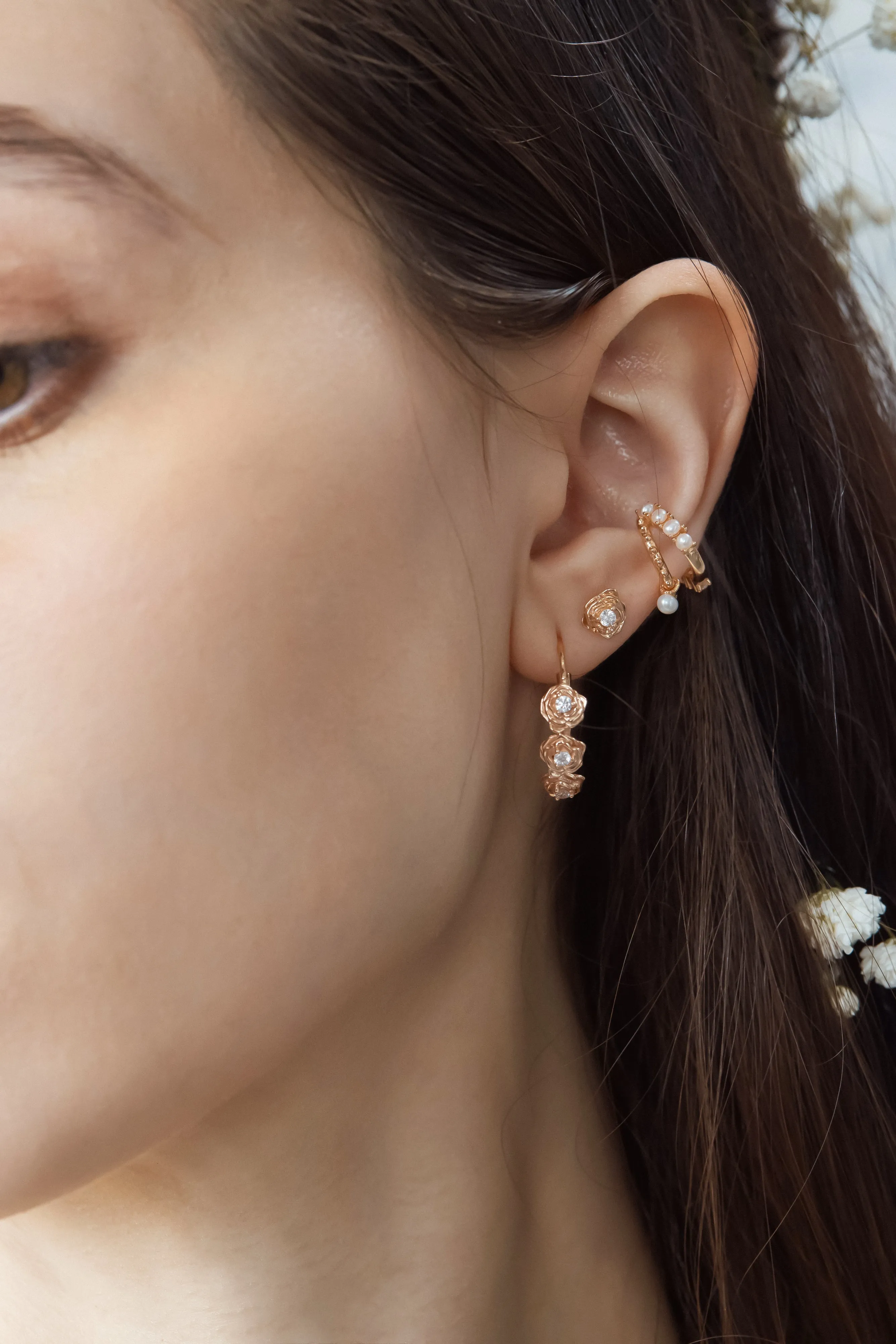 Rose Gold Plated, Exquisite Stud Earrings for Women