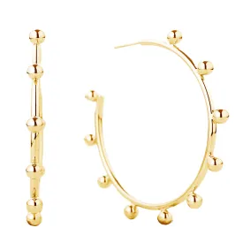 Gold Studded Hoop Earring