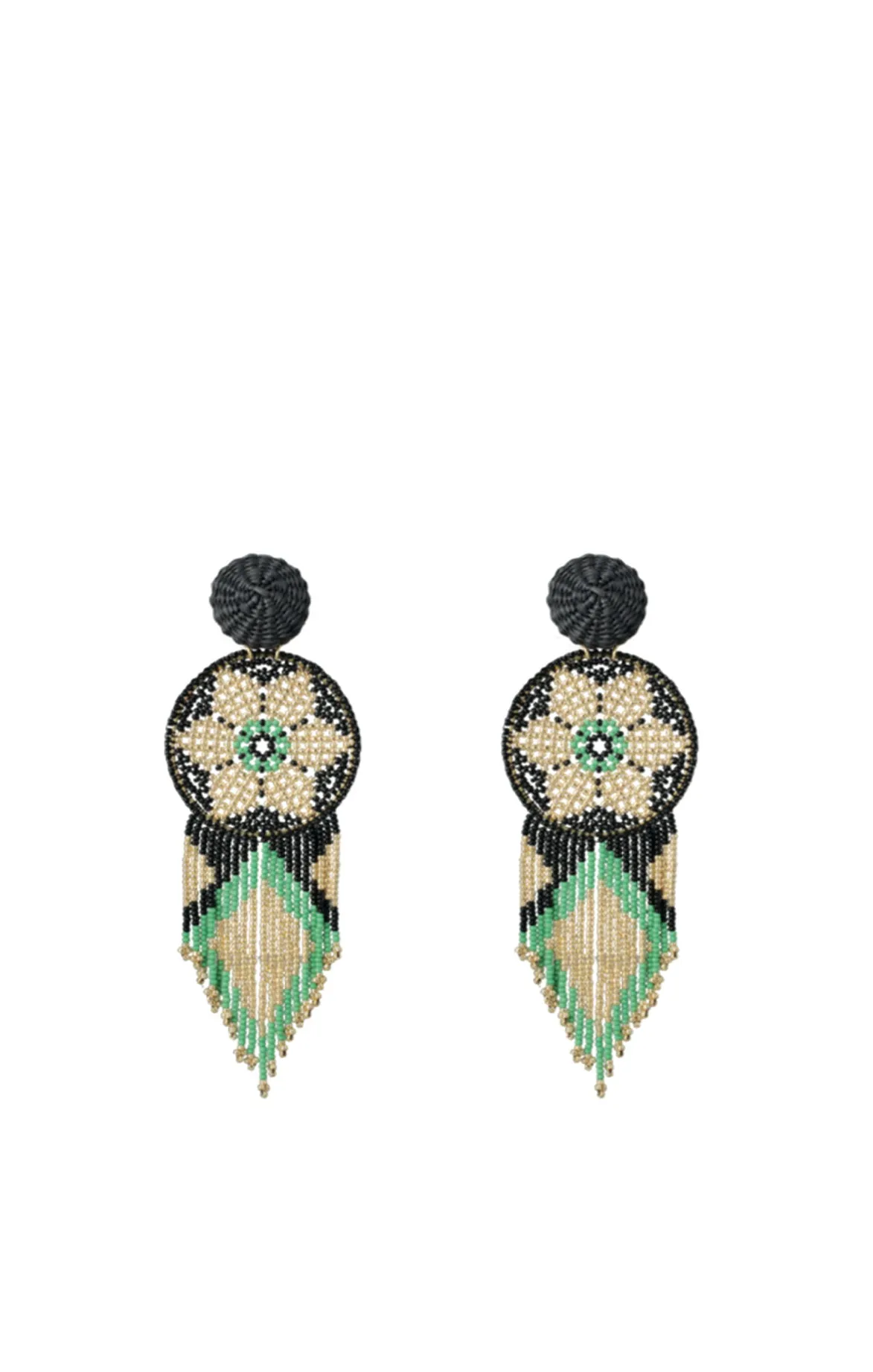 Green Dreamcatcher Earrings
