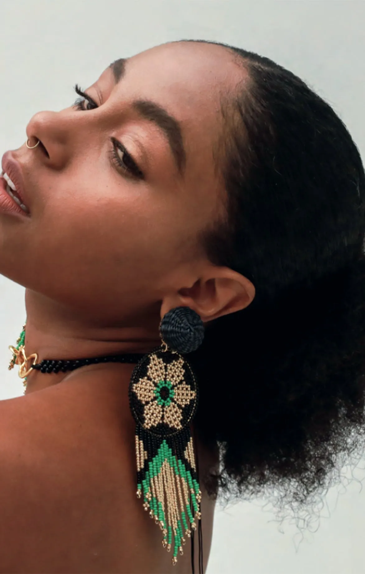 Green Dreamcatcher Earrings