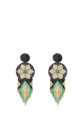 Green Dreamcatcher Earrings
