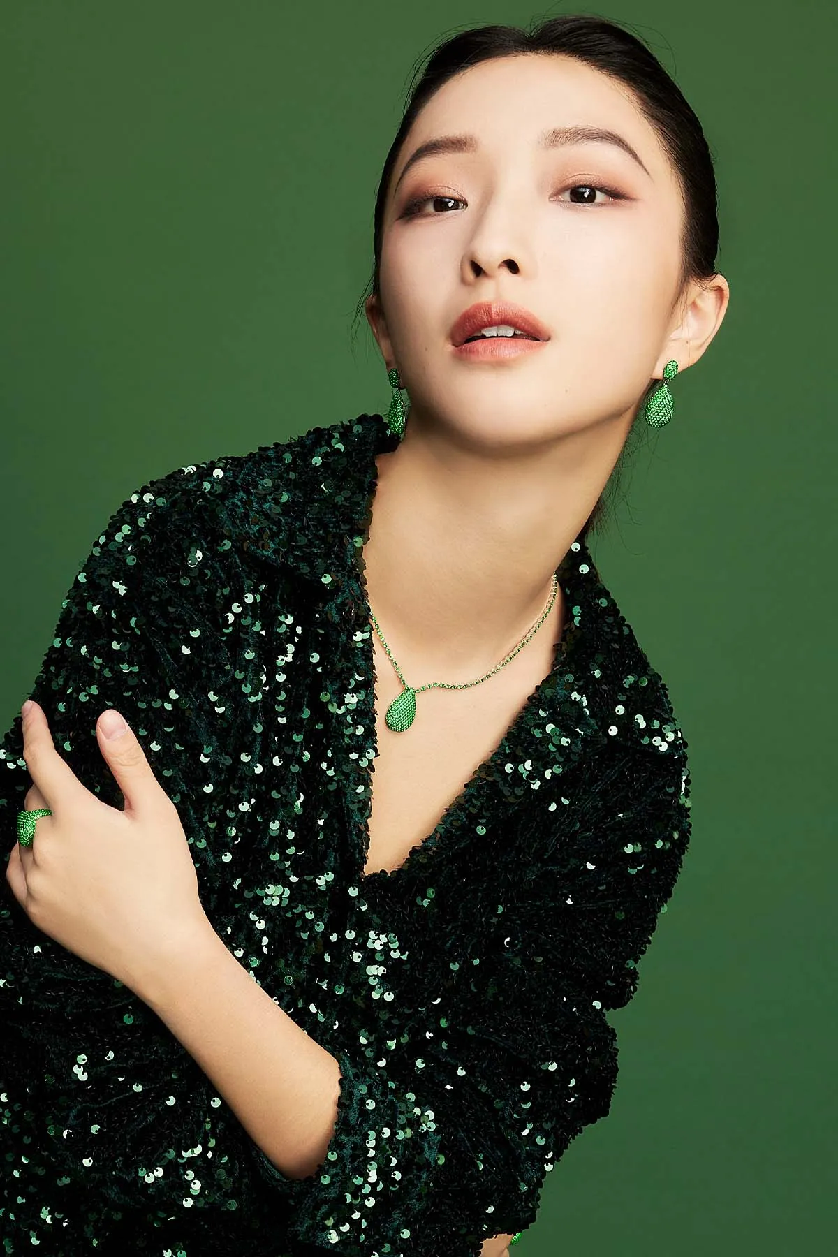 Green Drop Earrings