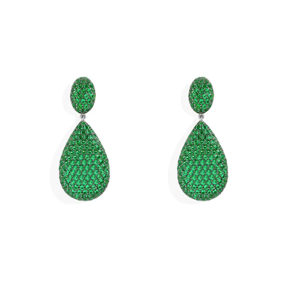 Green Drop Earrings