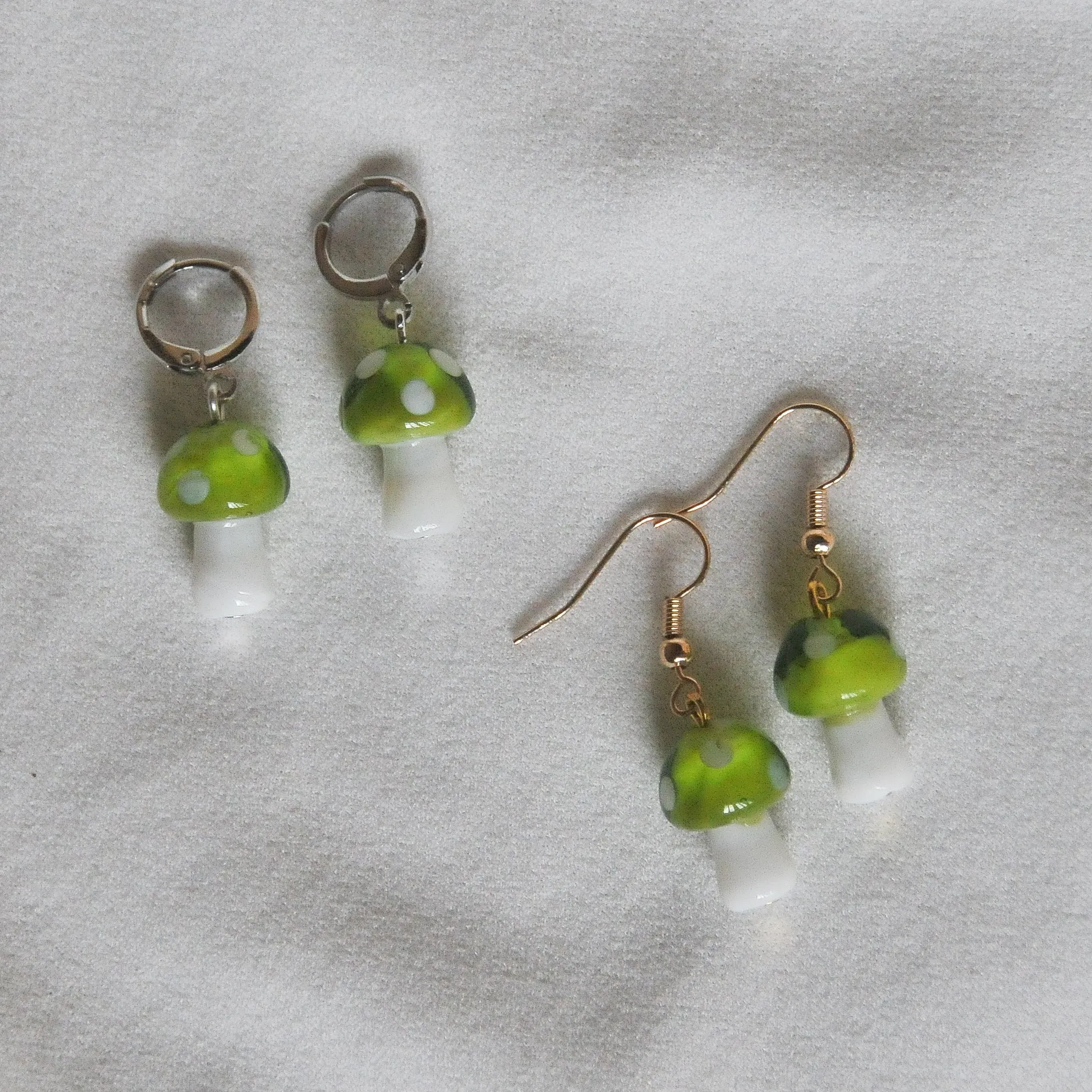 Green Mushroom Earrings