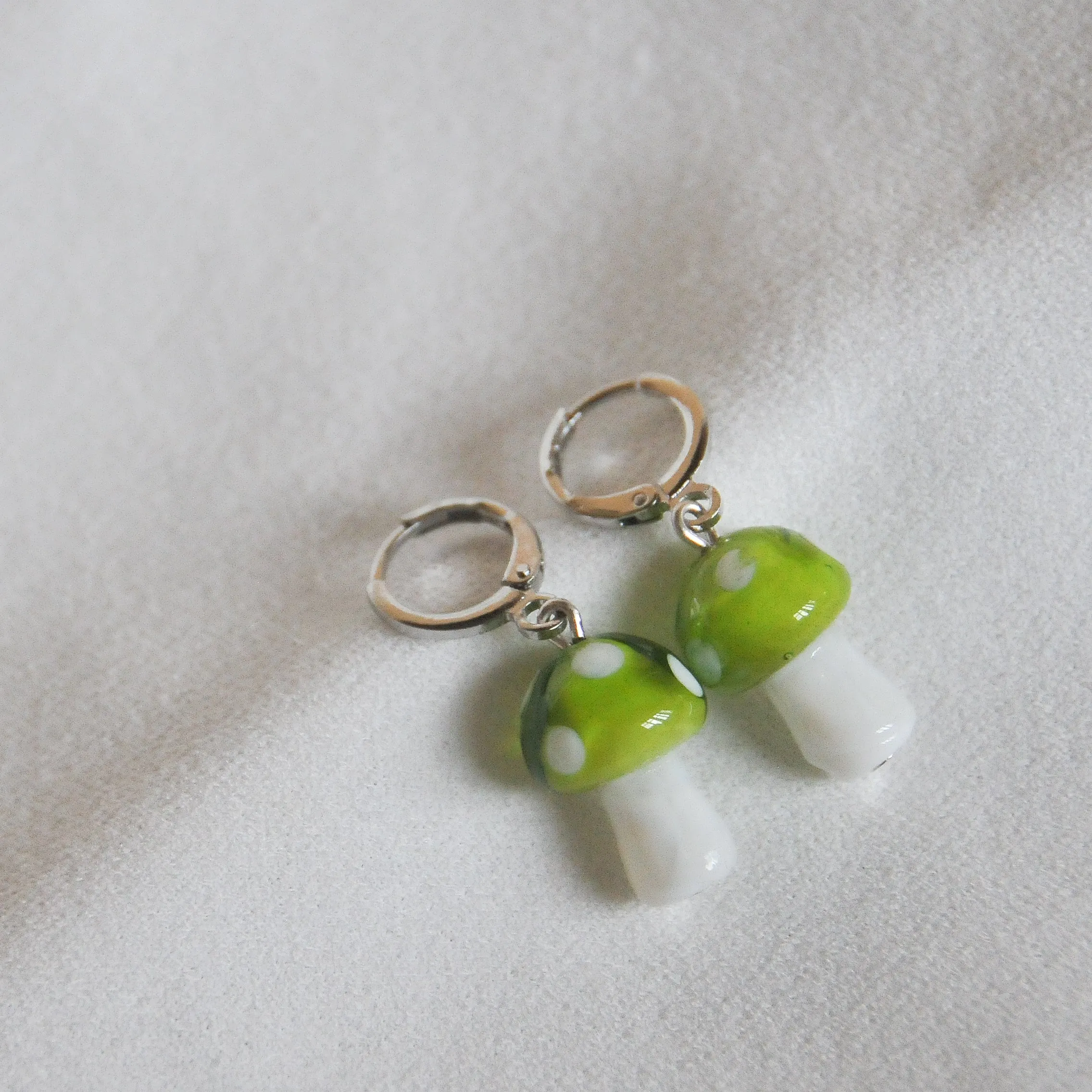 Green Mushroom Earrings