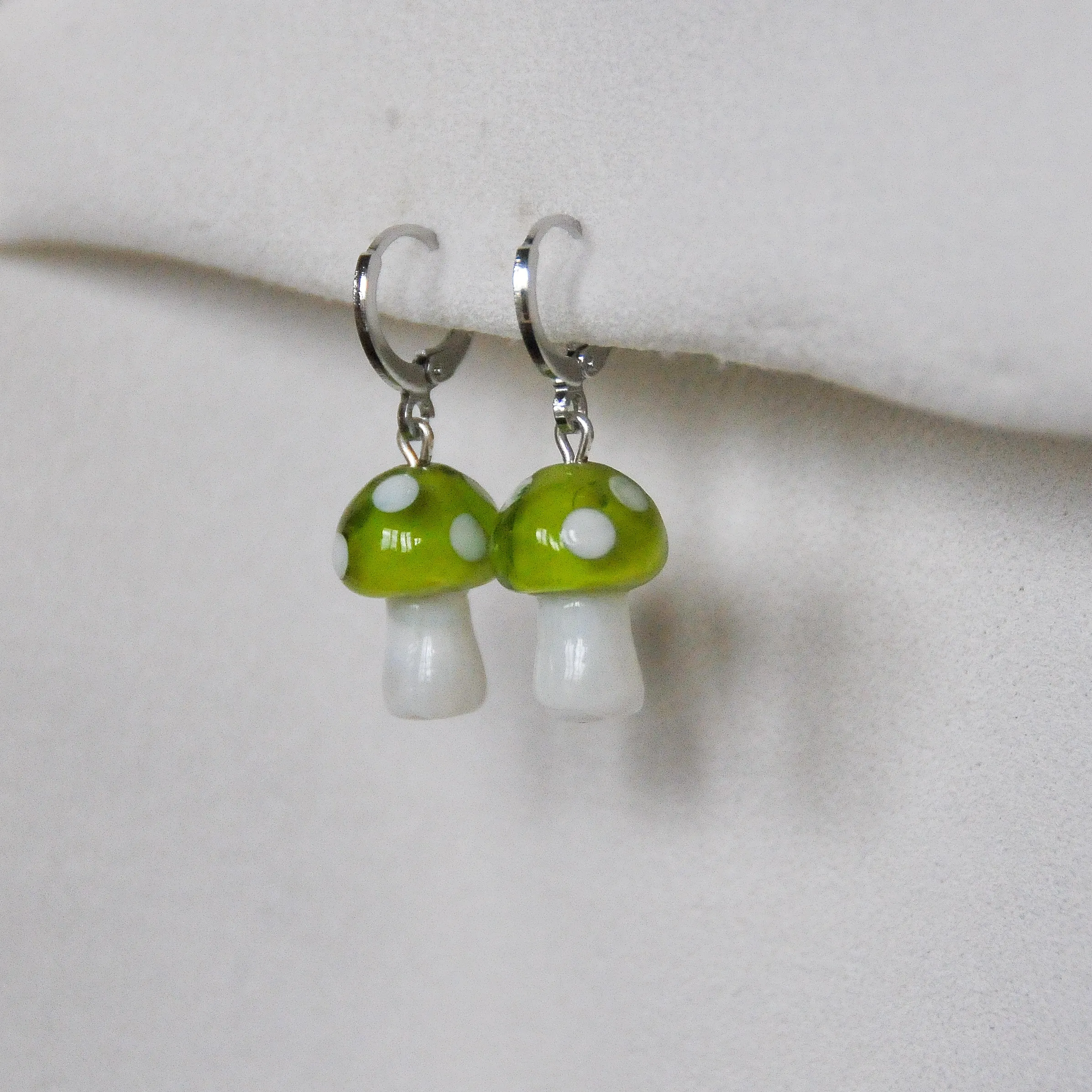 Green Mushroom Earrings