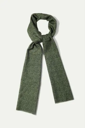Grey and green reversible herringbone scarf - Made in Italy