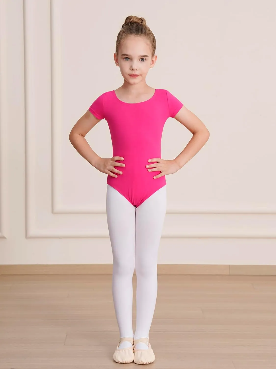 Gymnastics Leotards for Girls Ballet Leotard Toddler girls Bodysuit Short Sleeve Kids Dance Outfits