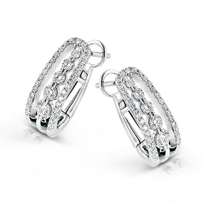 Harmonie Hoop Earrings in 18k Gold With Diamonds