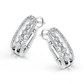 Harmonie Hoop Earrings in 18k Gold With Diamonds