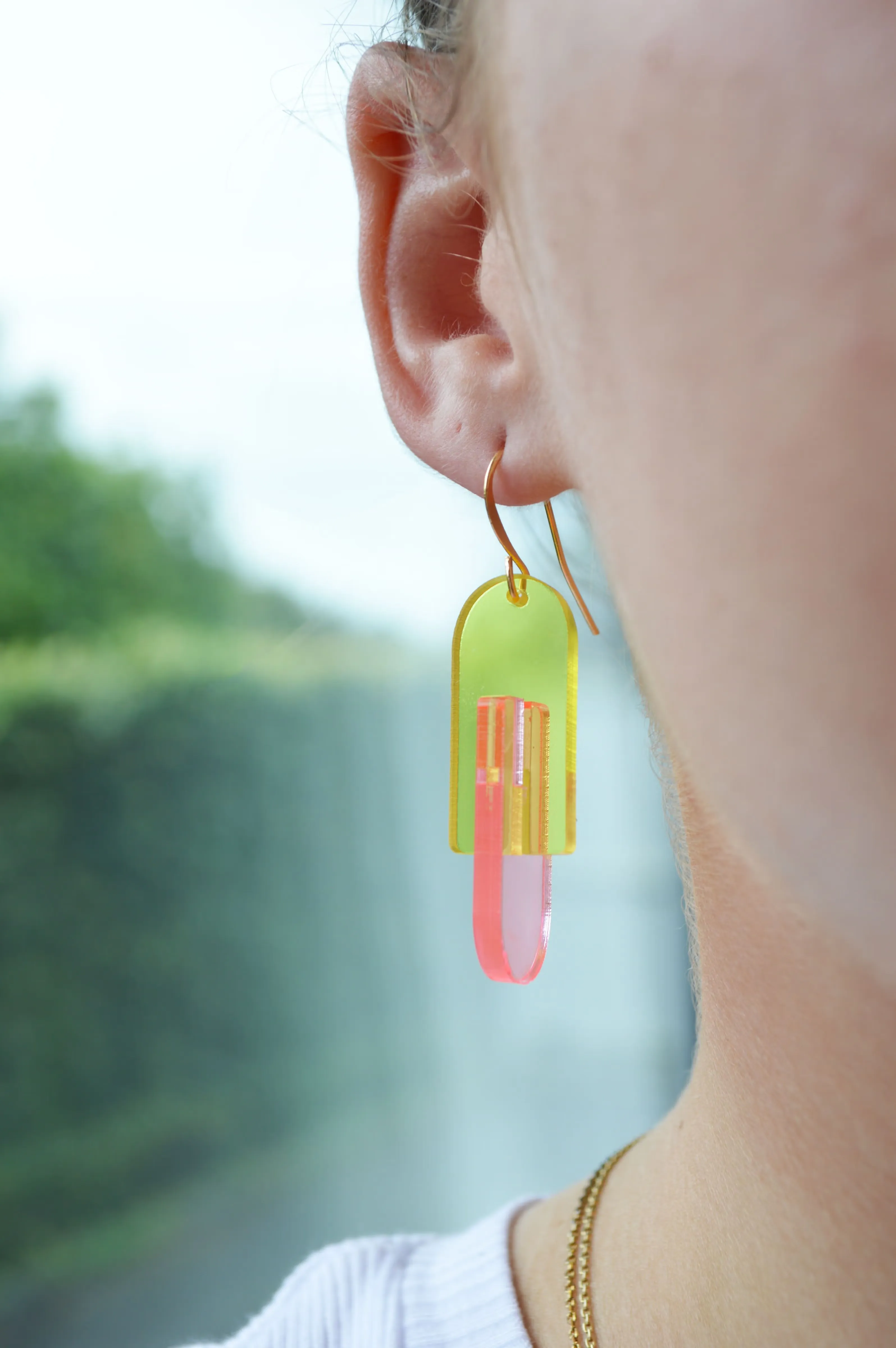 Highlight Earrings - Pink & Yellow
