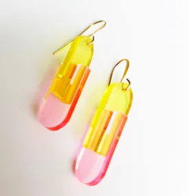 Highlight Earrings - Pink & Yellow