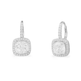 Hoop Earrings with Square Stones