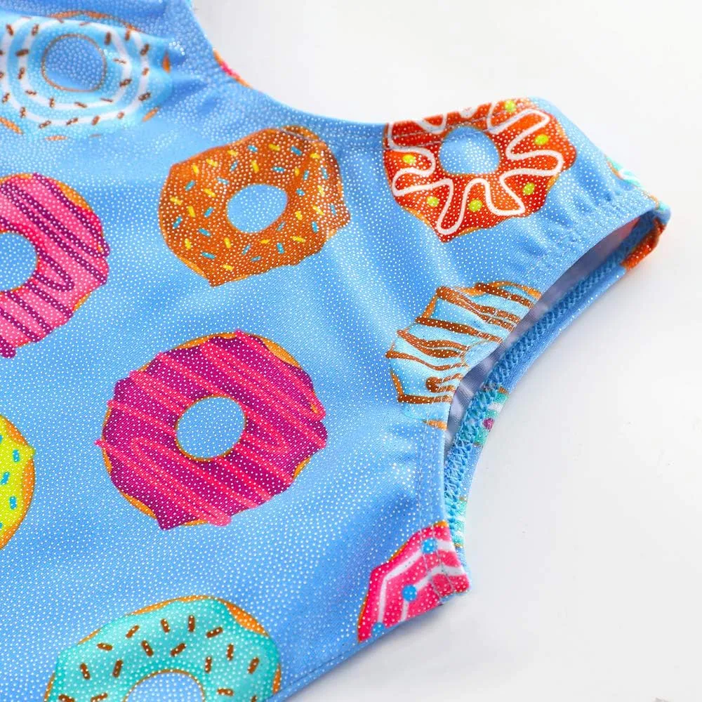 HOZIY Gymnastics Leotards for Girls Toddlers Kids Sleeveless Tumbling Outfits for Dance Print