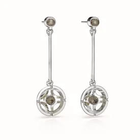 Jalan Besar Drop Earrings - Sterling Silver - Smoky Quartz