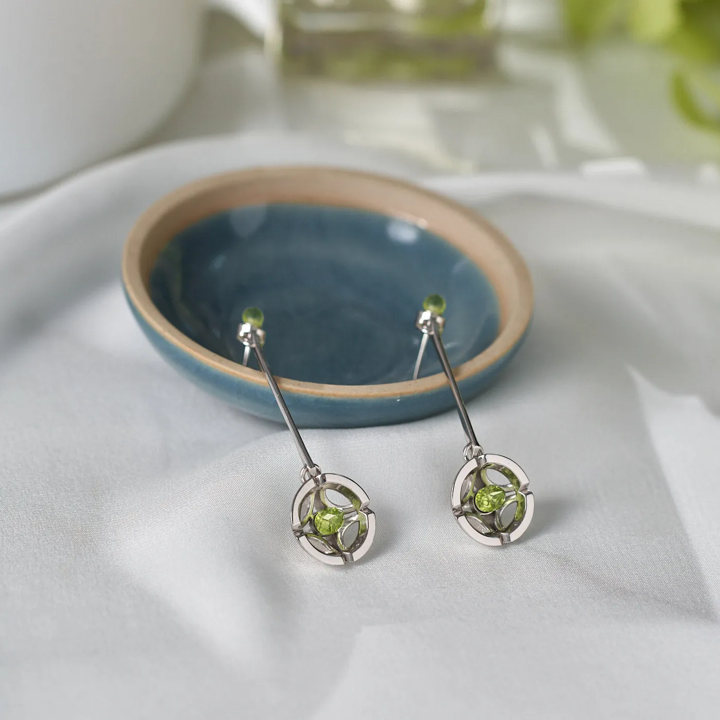 Jalan Besar Drop Earrings - Sterling Silver - Smoky Quartz