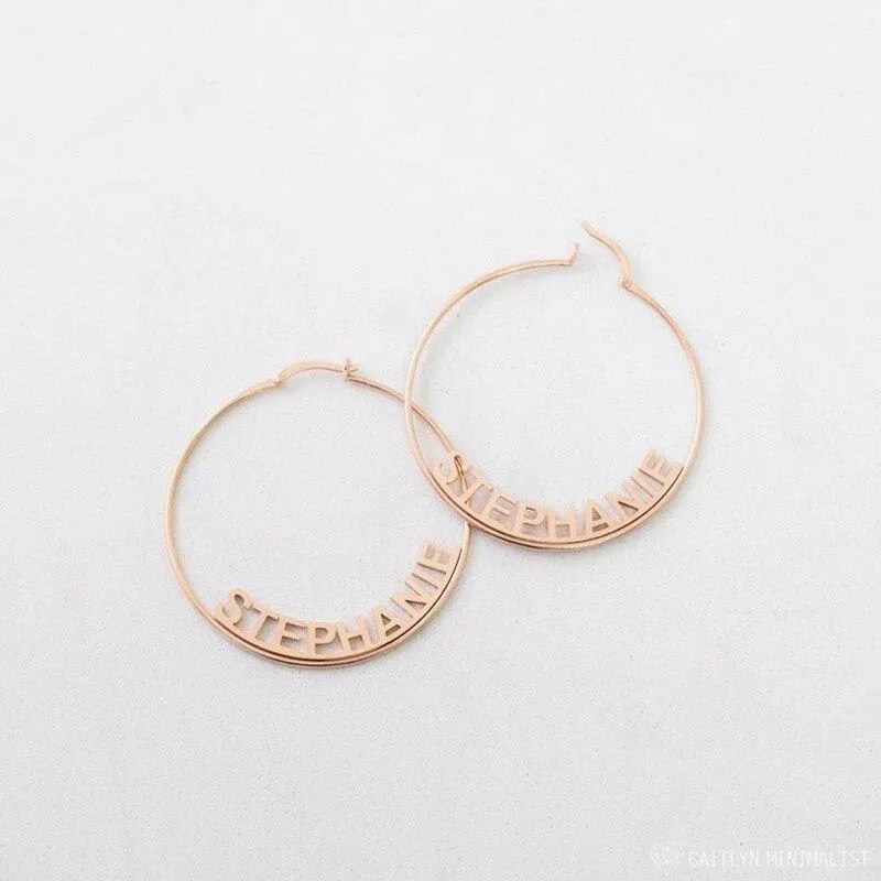 JLO Edge Custom Name Hoop Earrings