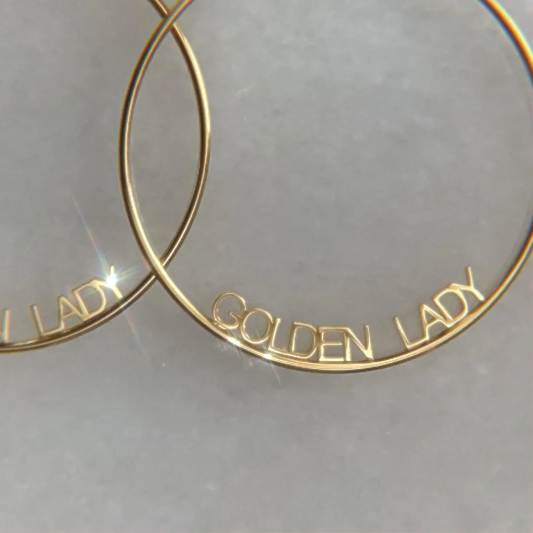 JLO Edge Custom Name Hoop Earrings