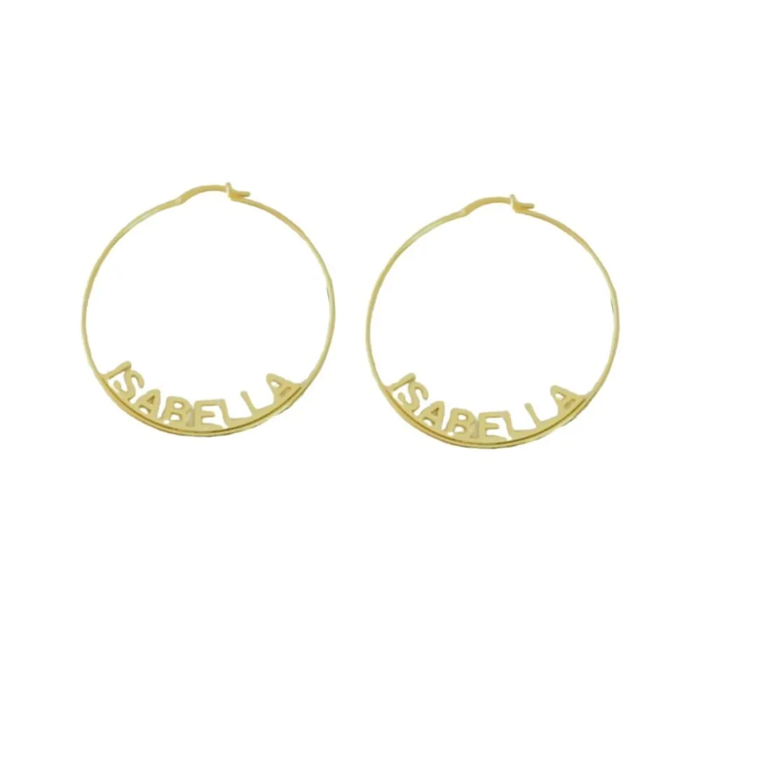 JLO Edge Custom Name Hoop Earrings