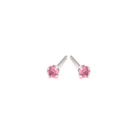 June Birthstone Stainless Steel Stud Earrings