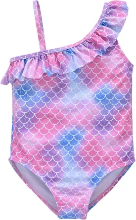 kavkas Baby Girl Swimsuit Cute One Piece Bathing Suit with Sun Protection Ruffles Swimwear (9M-6T)