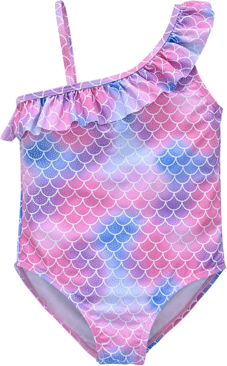 kavkas Baby Girl Swimsuit Cute One Piece Bathing Suit with Sun Protection Ruffles Swimwear (9M-6T)