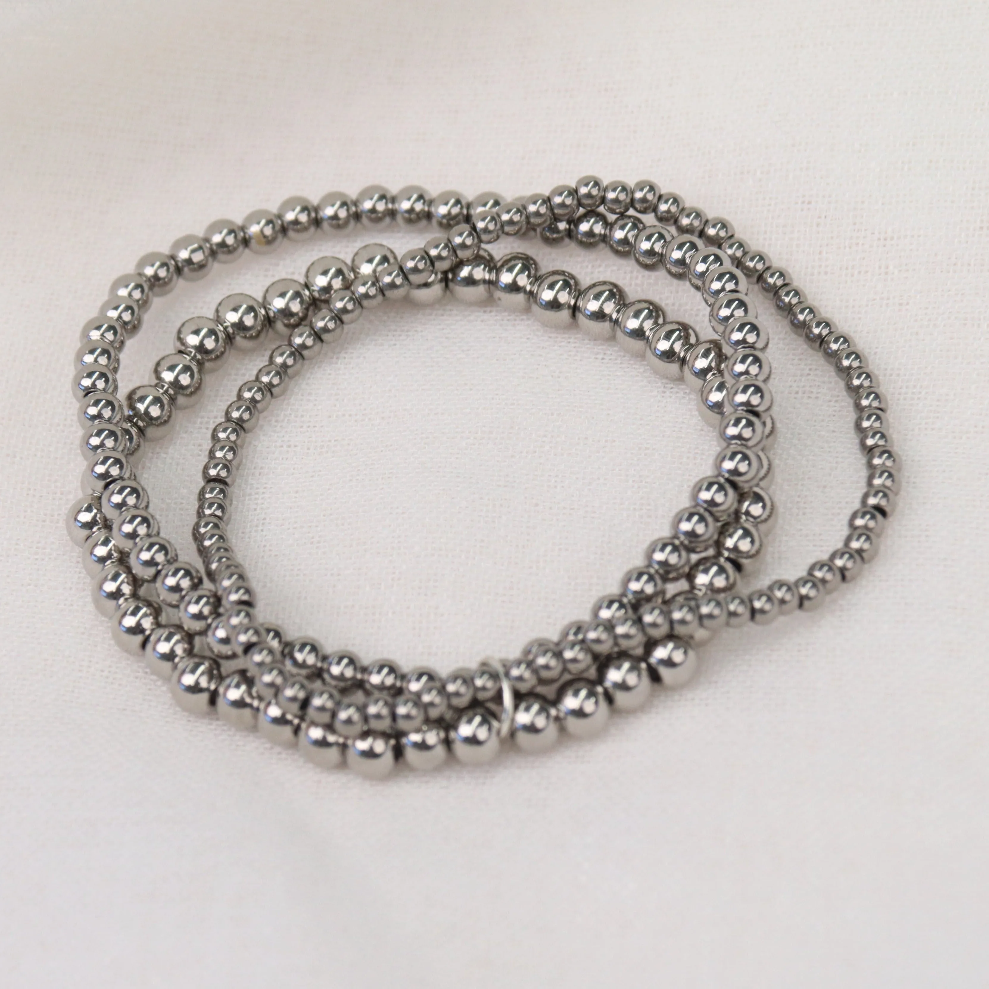 Komodo | Stainless Steel 18K Gold Plated Beaded Bracelet Set