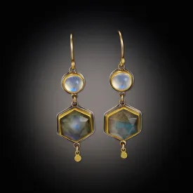 Labradorite and Moonstone Earrings