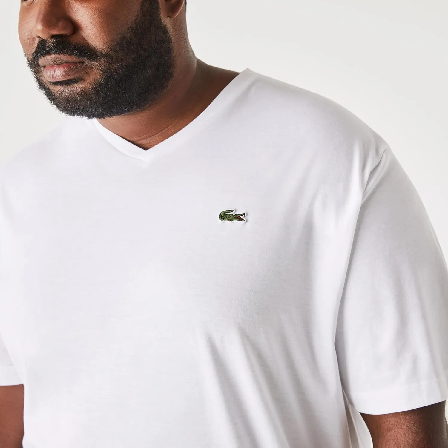Lacoste Men's Big V-Neck Short Sleeve Regular Fit Classic T-Shirt
