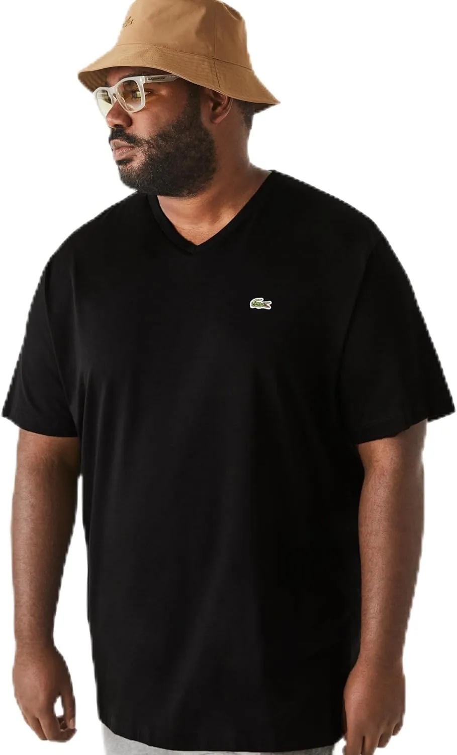 Lacoste Men's Big V-Neck Short Sleeve Regular Fit Classic T-Shirt