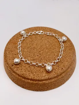Large Heart Bells Baby Anklet / Bracelet