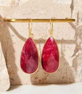 Large Natural Gemstone Earrings