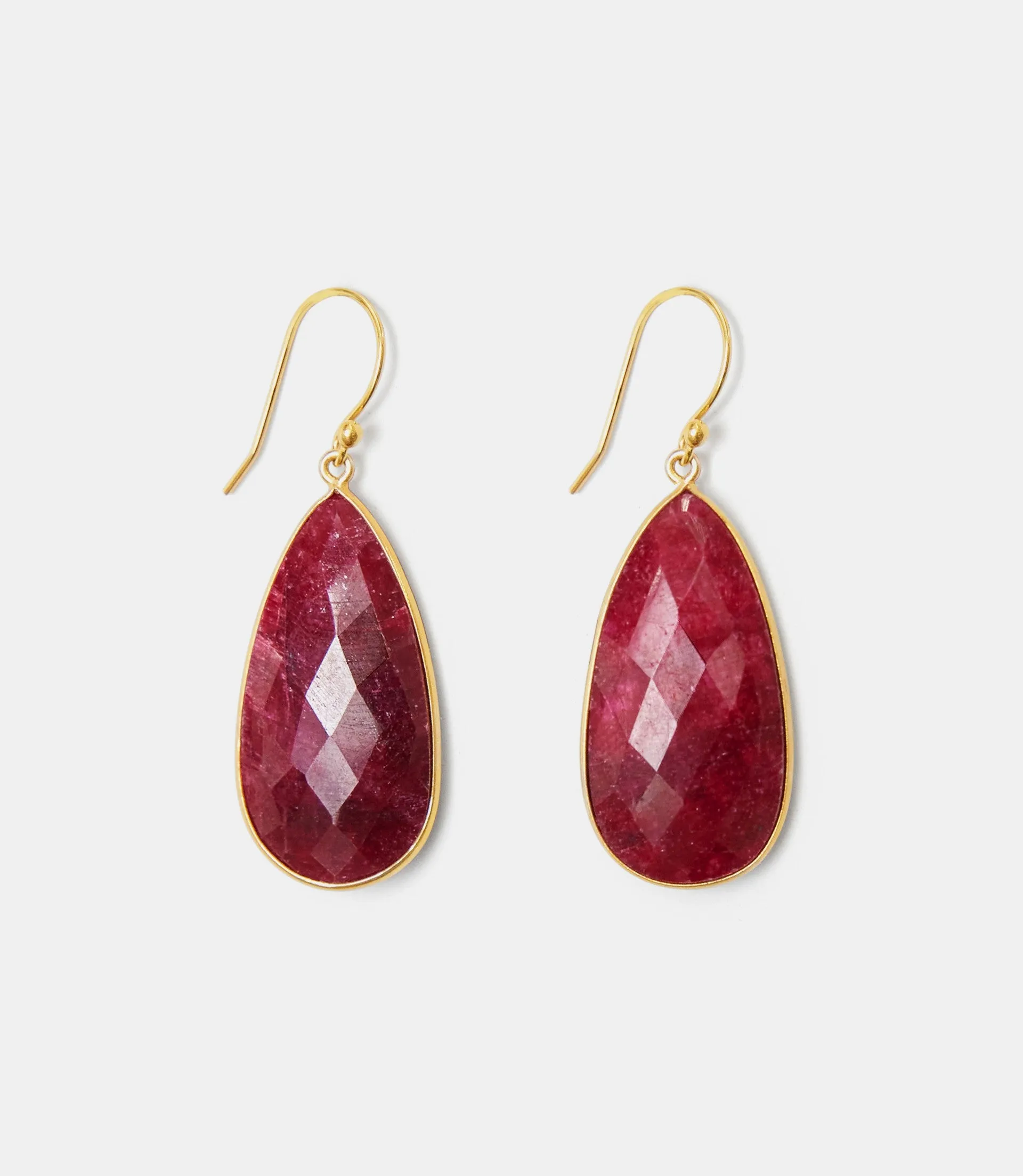 Large Natural Gemstone Earrings