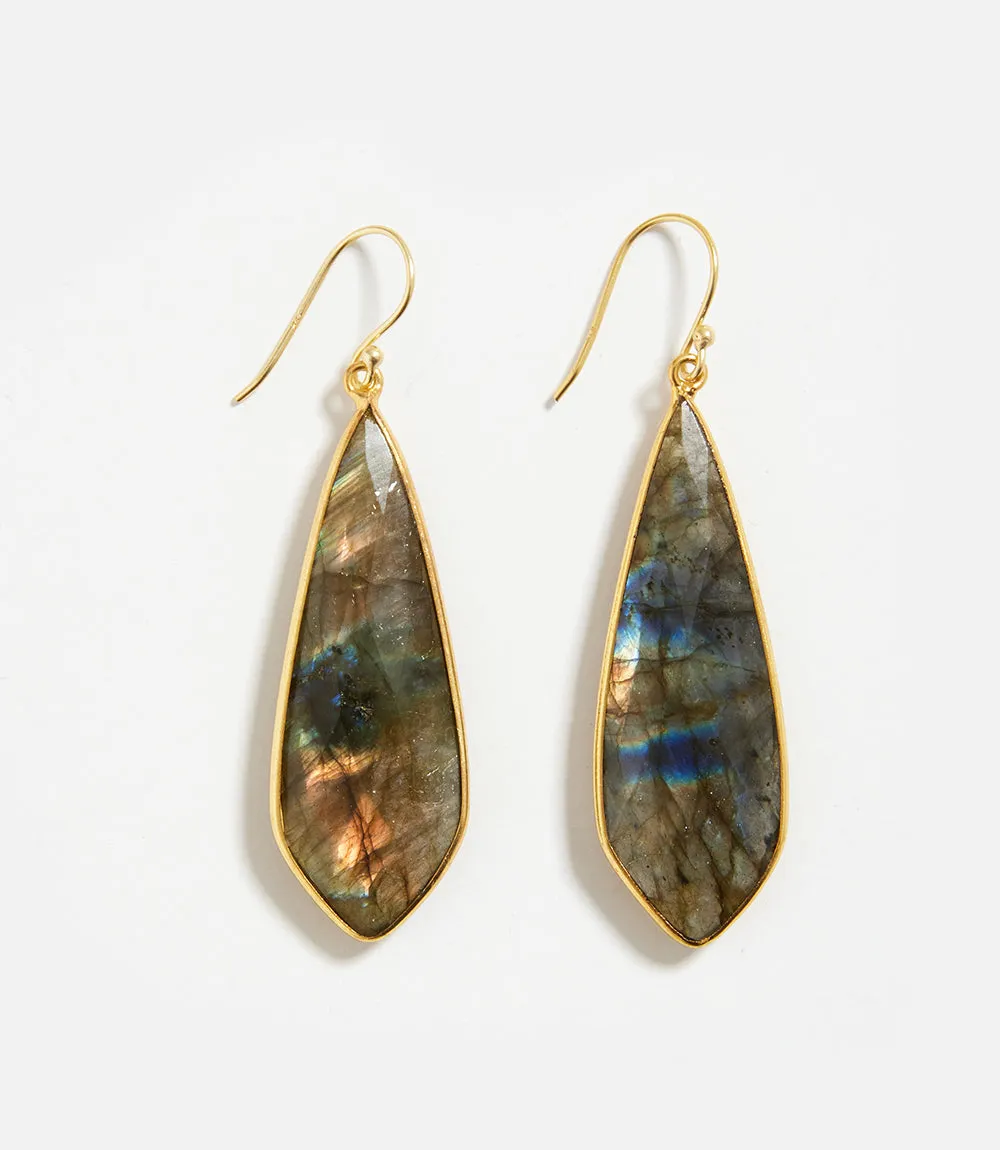 Large Natural Gemstone Earrings