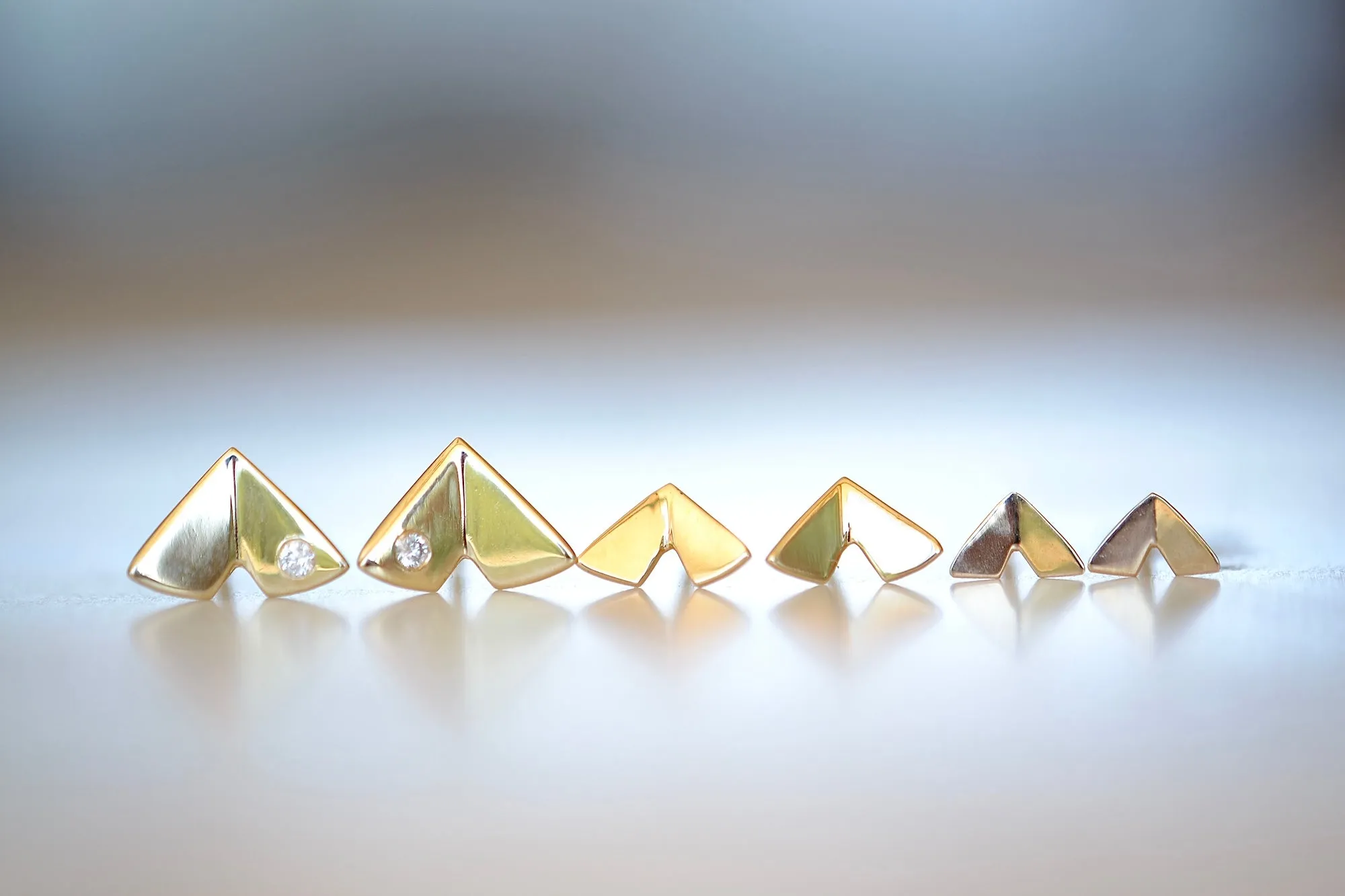 Large Origami Studs with Diamond
