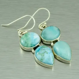 Larimar large dangly earrings