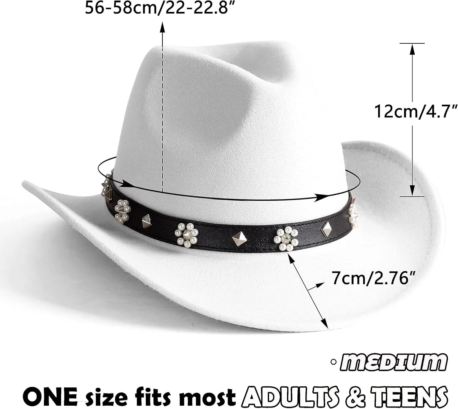 Lisianthus Cowboy Cowgirl Hats for Women & Men Felt Western Outdoor Hat Wide Brim