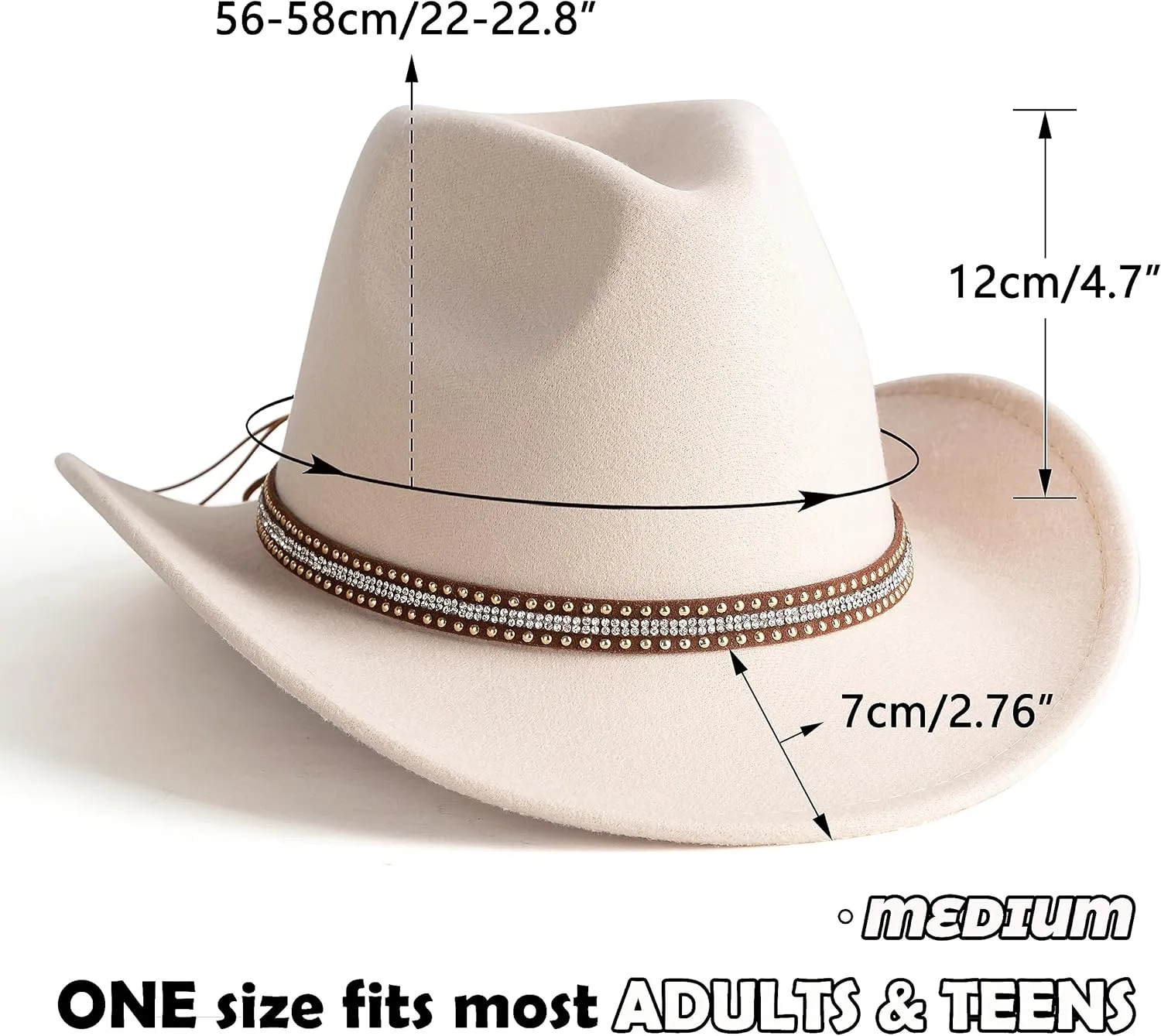 Lisianthus Cowboy Cowgirl Hats for Women & Men Felt Western Outdoor Hat Wide Brim