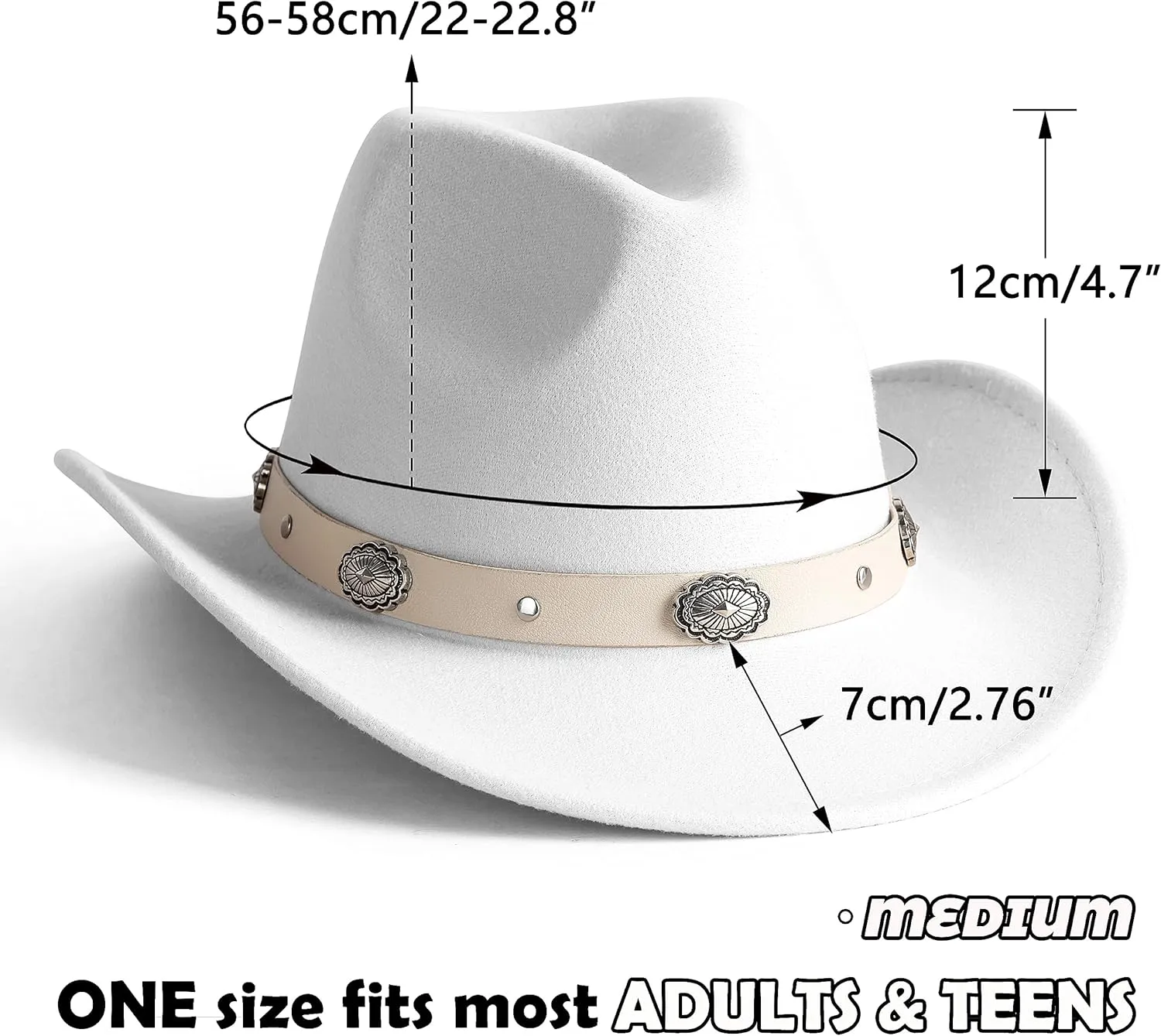 Lisianthus Cowboy Cowgirl Hats for Women & Men Felt Western Outdoor Hat Wide Brim