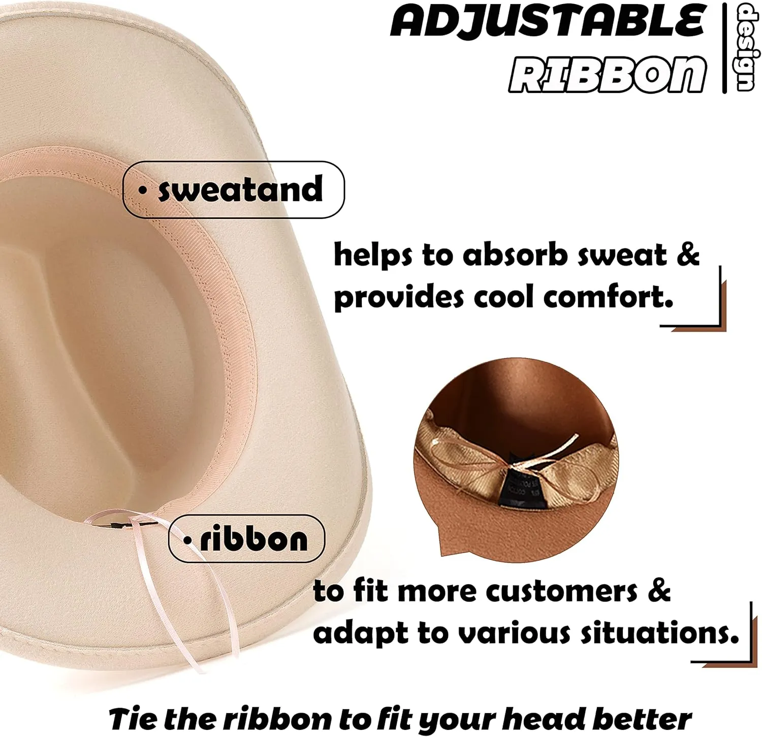 Lisianthus Cowboy Cowgirl Hats for Women & Men Felt Western Outdoor Hat Wide Brim