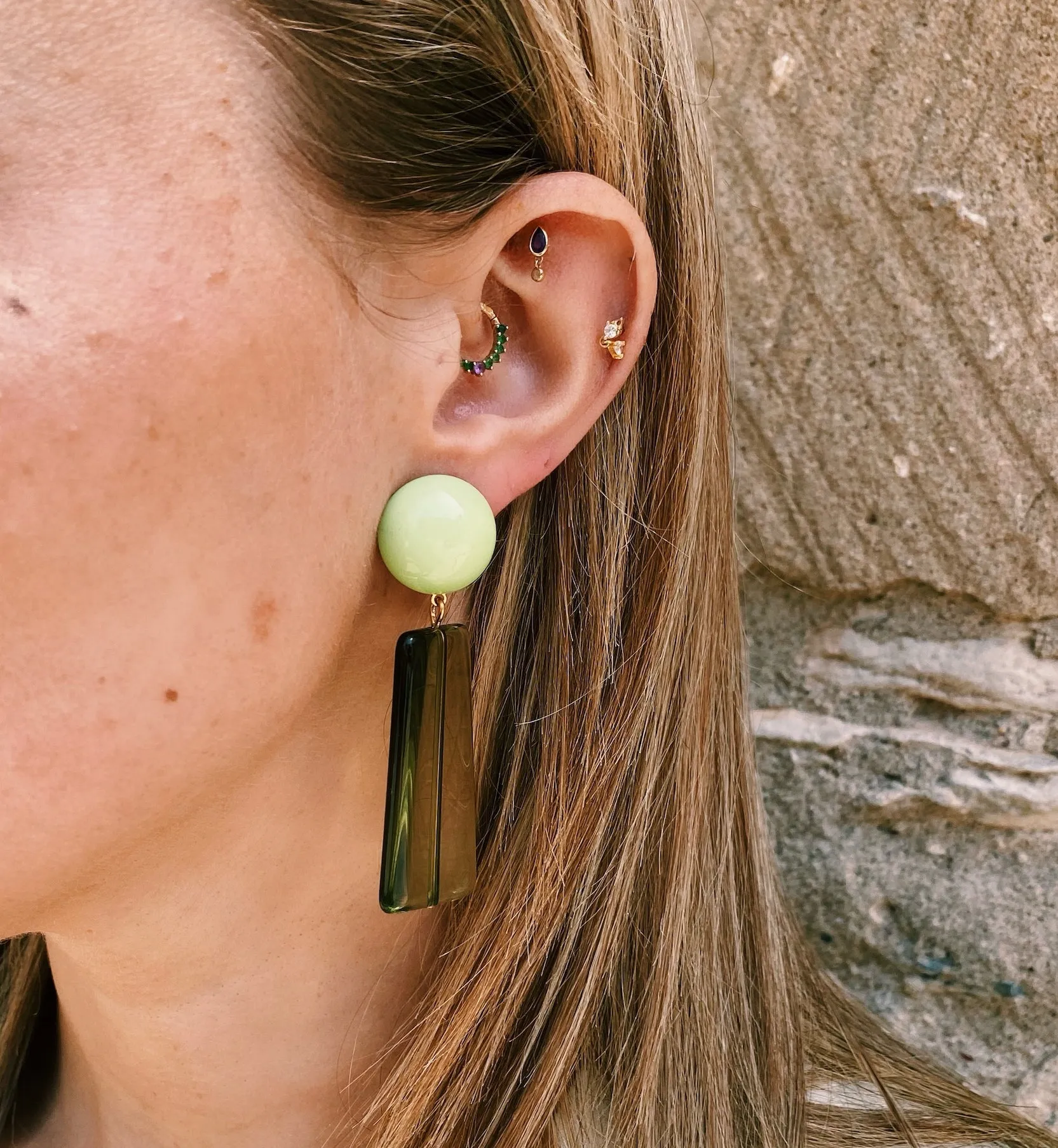Elegant Lorena Taddei Green Earring Set