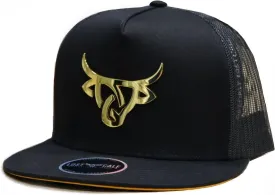 Lost Calf Iron Gold Flat Bill Adjustable Snapback Cap Hat