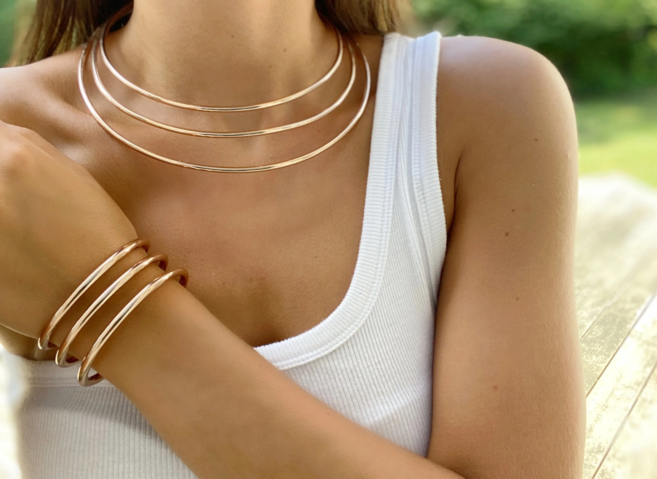 LUCY TRIPLE BANDED CUFF NECKLACE