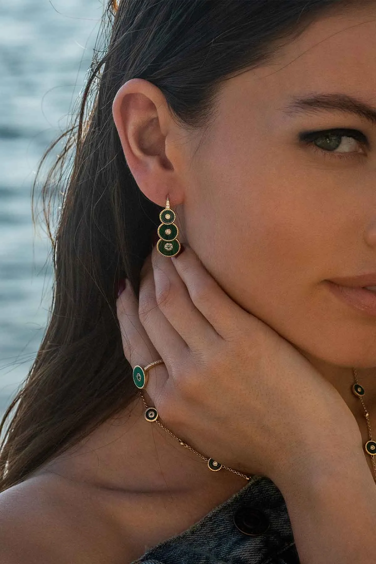 Malachite Drop Earrings