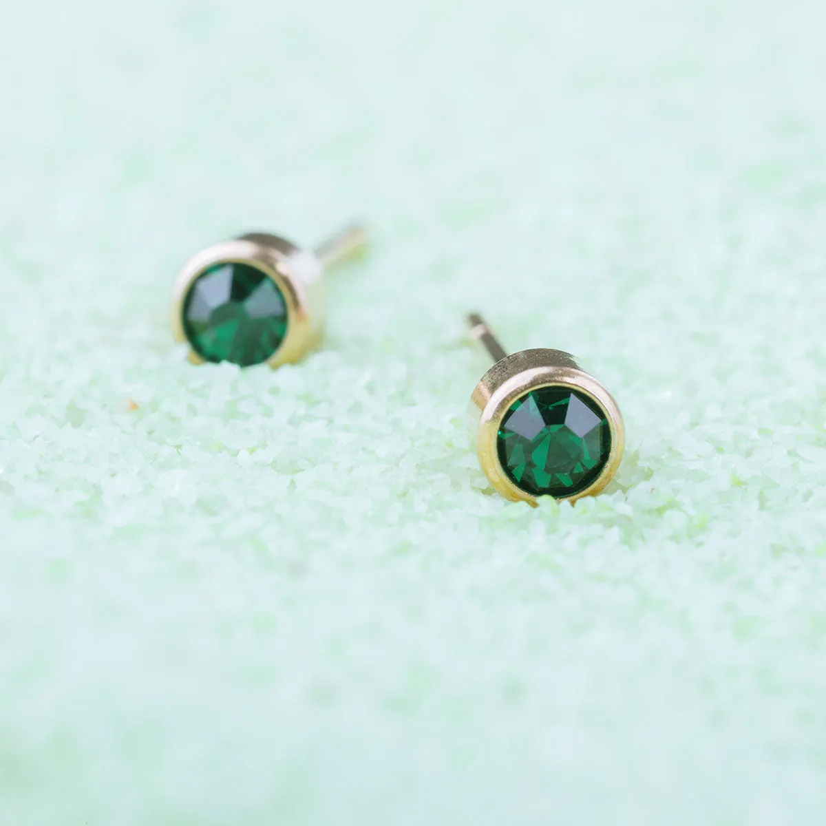 May Birthstone 14k Gold Plated Earrings