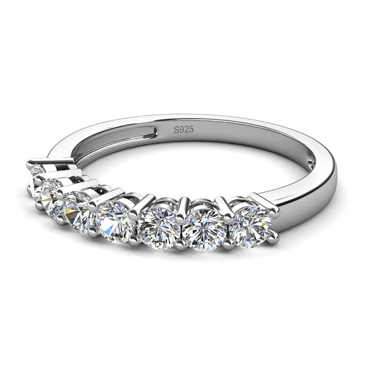 Moissanite by Cate & Chloe Josephine Sterling Silver Ring with Moissanite Crystals