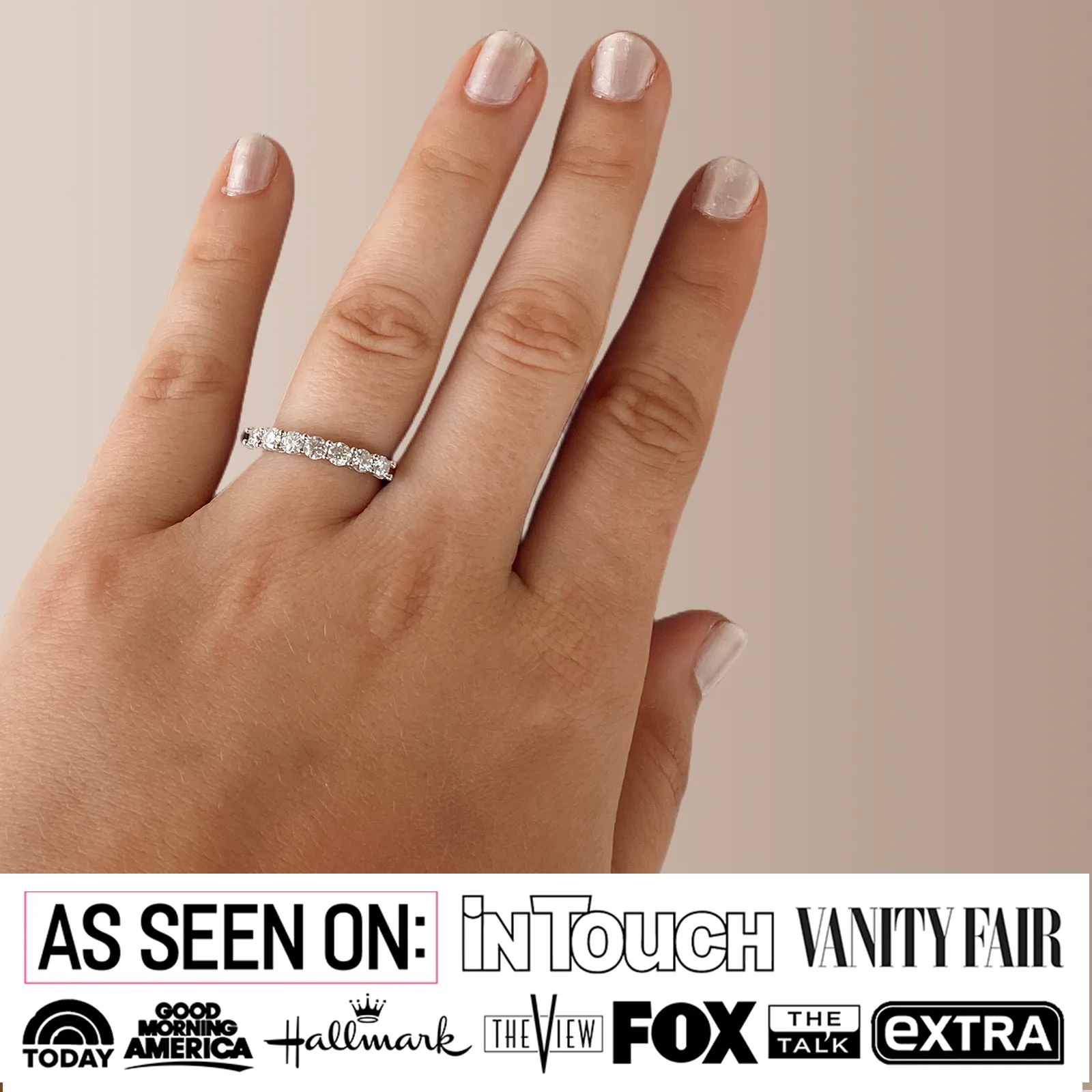 Moissanite by Cate & Chloe Josephine Sterling Silver Ring with Moissanite Crystals