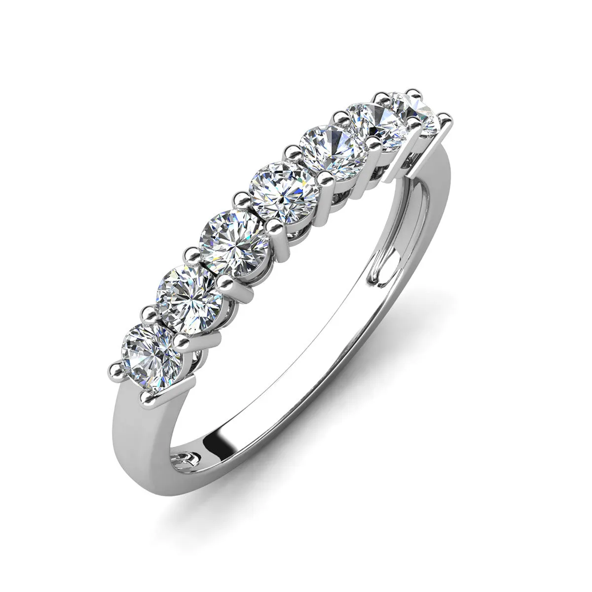 Moissanite by Cate & Chloe Josephine Sterling Silver Ring with Moissanite Crystals